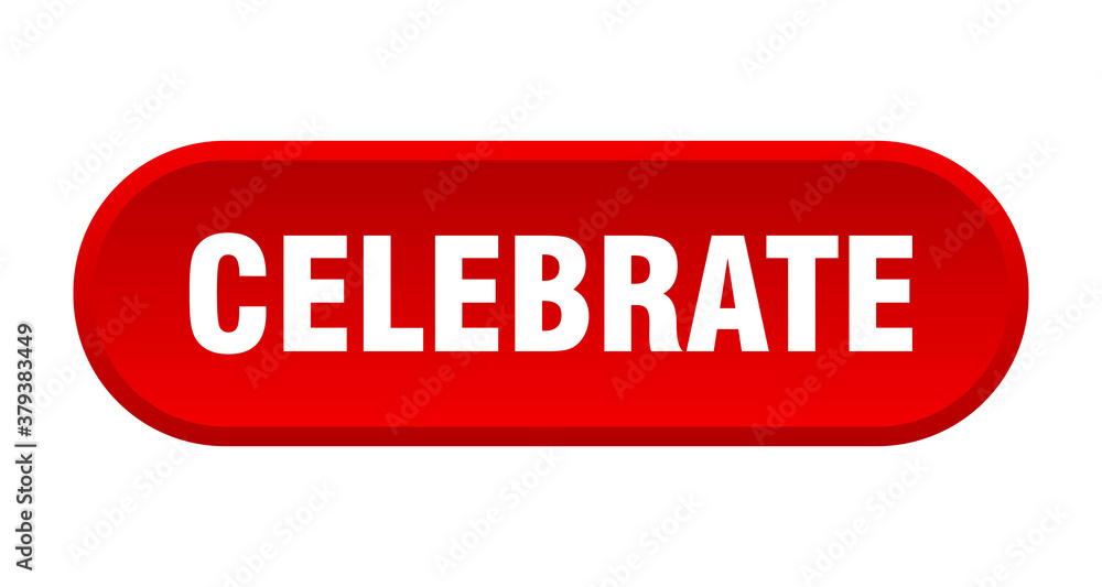 celebrate button. rounded sign on white background celebrate button. rounded sign on white background