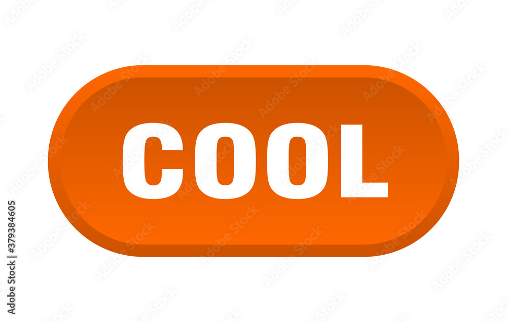 cool button. rounded sign on white background cool button. rounded sign on white background