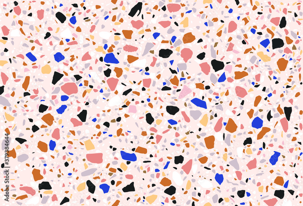 Terrazzo flooring vector seamless pattern. Texture of classic Italian ...