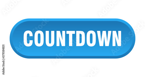 countdown button. rounded sign on white background