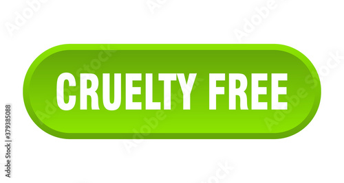 cruelty free button. rounded sign on white background