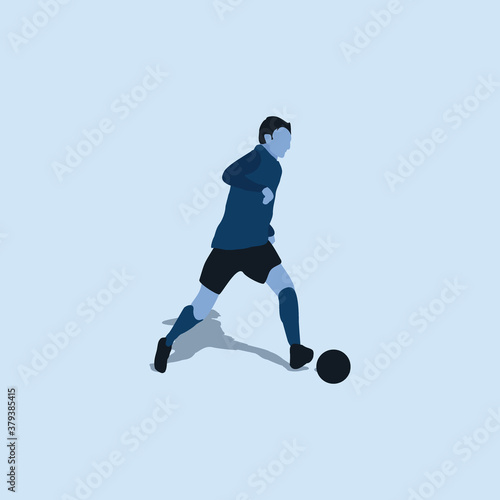 left footed smooth dribbling - two tone illustration - shot, dribble, celebration and move in soccer © Owl Summer