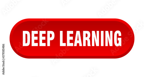 deep learning button. rounded sign on white background