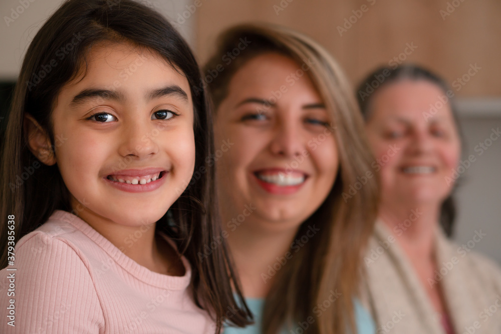 Portrait of latin multigenerational family with big smile looking at camera in kitchen home, indoors. Happiness, affection, love, care concept.. Portrait of latin multigenerational family with big smile looking at camera in kitchen home, indoors. Happiness, affection, love, care concept..
