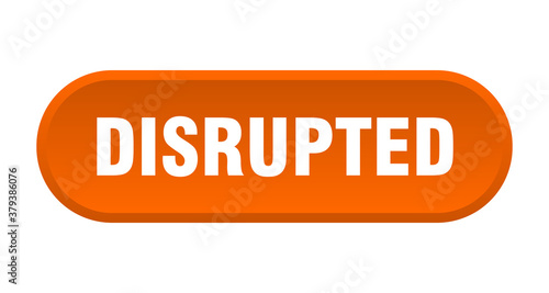 disrupted button. rounded sign on white background