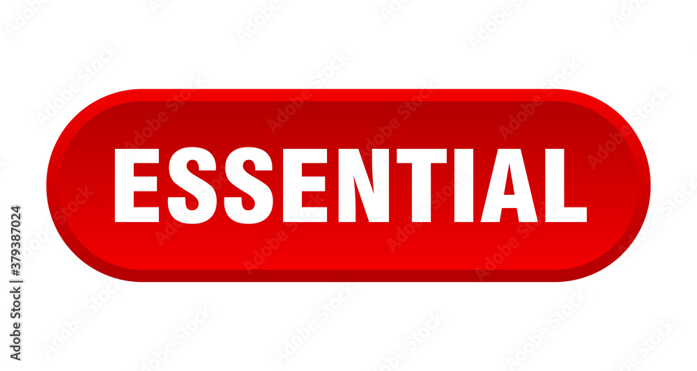 essential button. rounded sign on white background essential button. rounded sign on white background