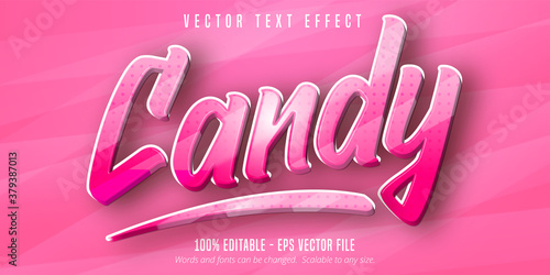 Candy text, cartoon style editable text effect
