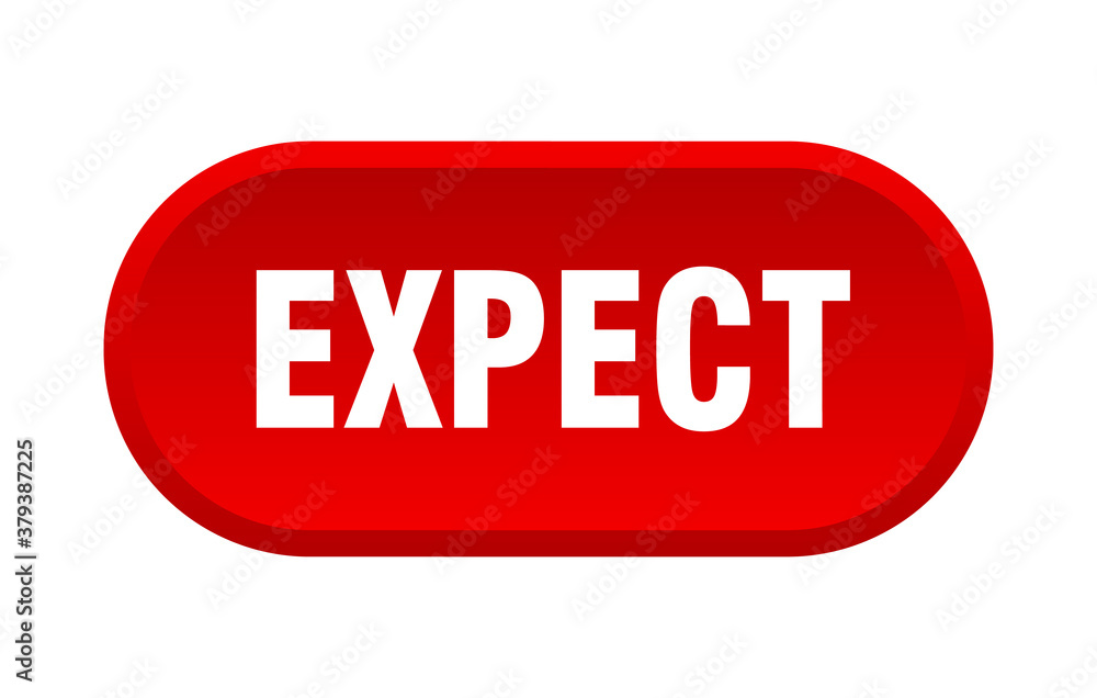 expect button. rounded sign on white background expect button. rounded sign on white background