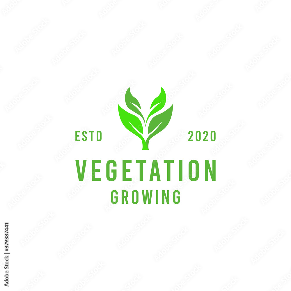 Growing Plant Logo design Vector