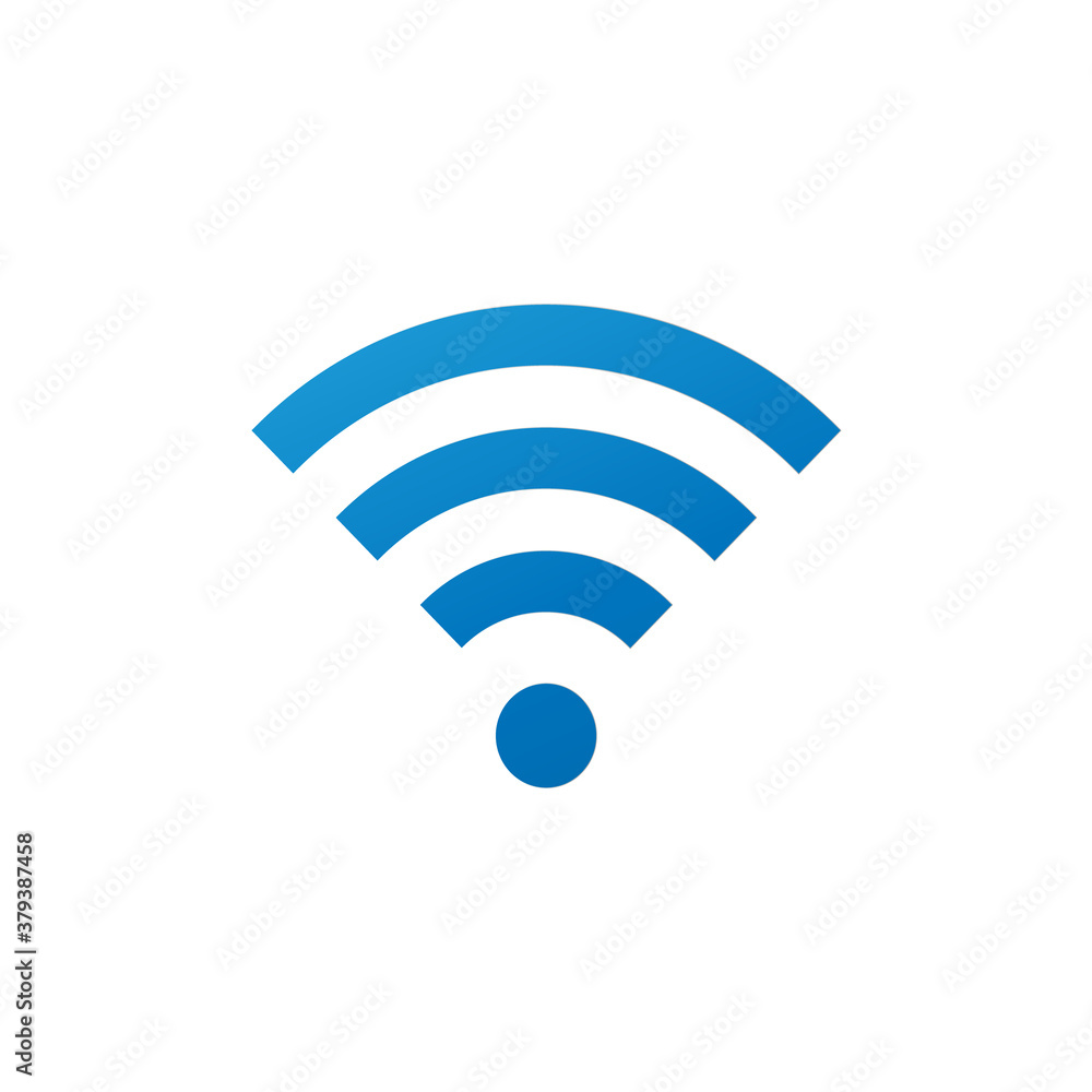 Wifi sign symbol vector icon isolated on white background.Blue wifi. Wifi sign symbol vector icon isolated on white background.Blue wifi.