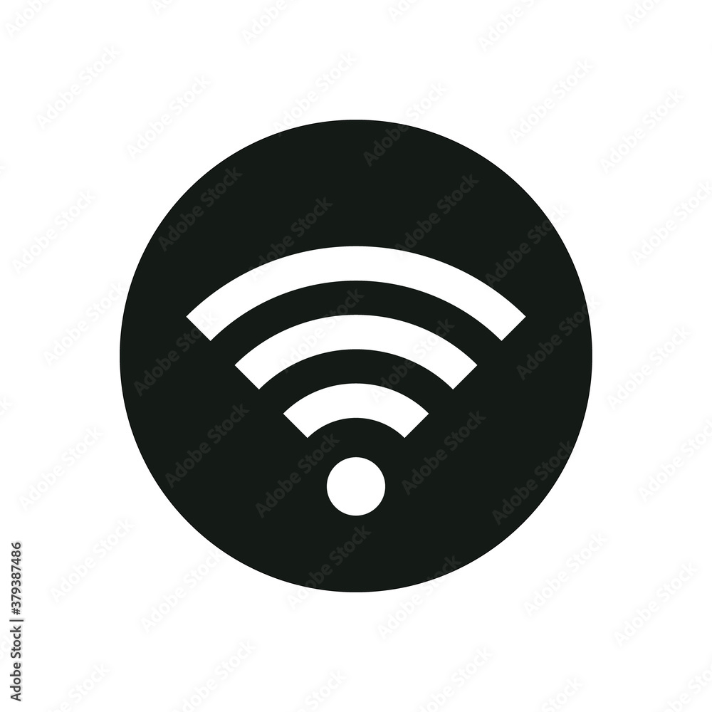 Wifi sign symbol vector icon isolated on white background. Wifi sign symbol vector icon isolated on white background.