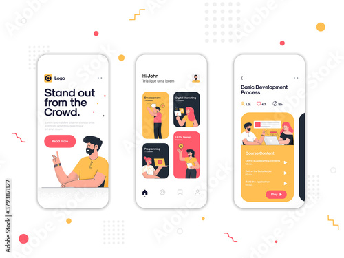 Flat Design App screens - Web Design