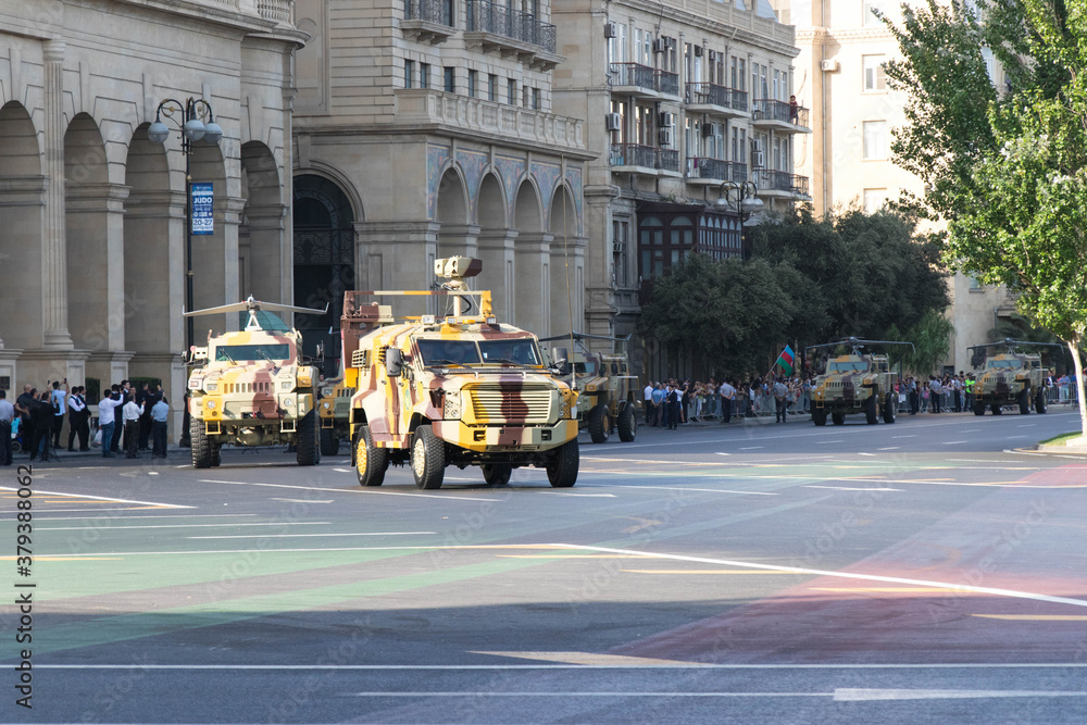 Fototapeta premium Baku - Azerbaijan: 15 September 2020. Exhibition of military technology. UAV