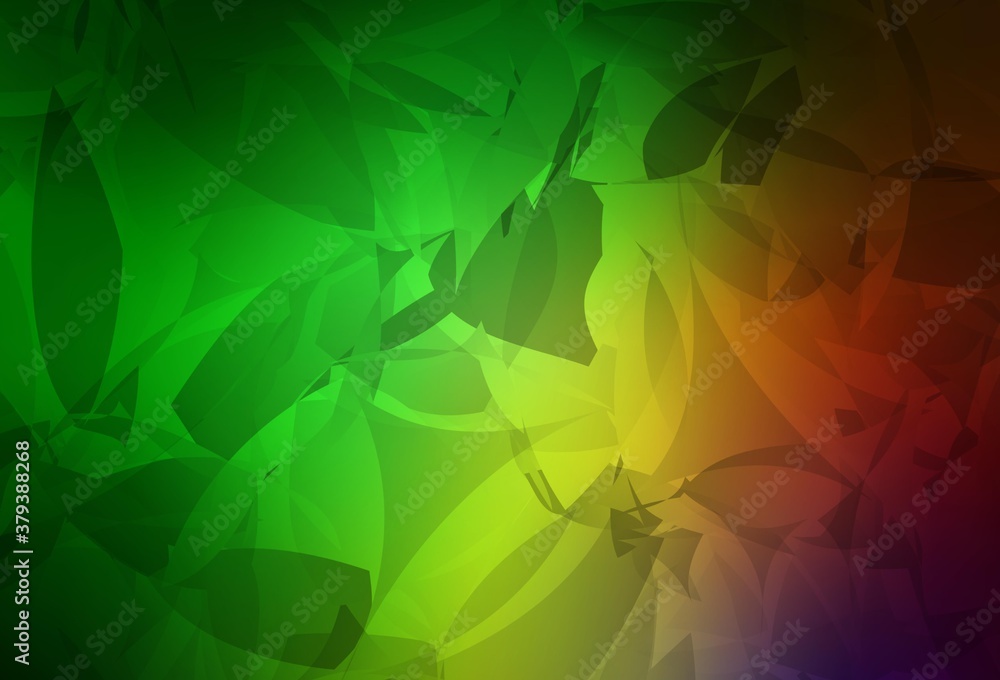 Fototapeta premium Light Green, Red vector template with chaotic poly shapes.