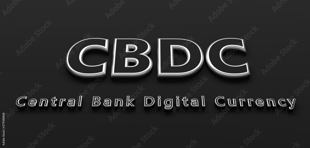 symbol of central bank digital currency CBDC - 3D Illustration
