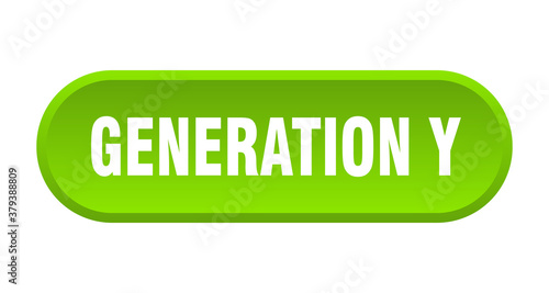 generation y button. rounded sign on white background