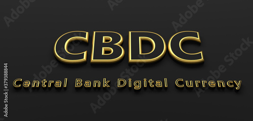 symbol of central bank digital currency CBDC - 3D Illustration photo