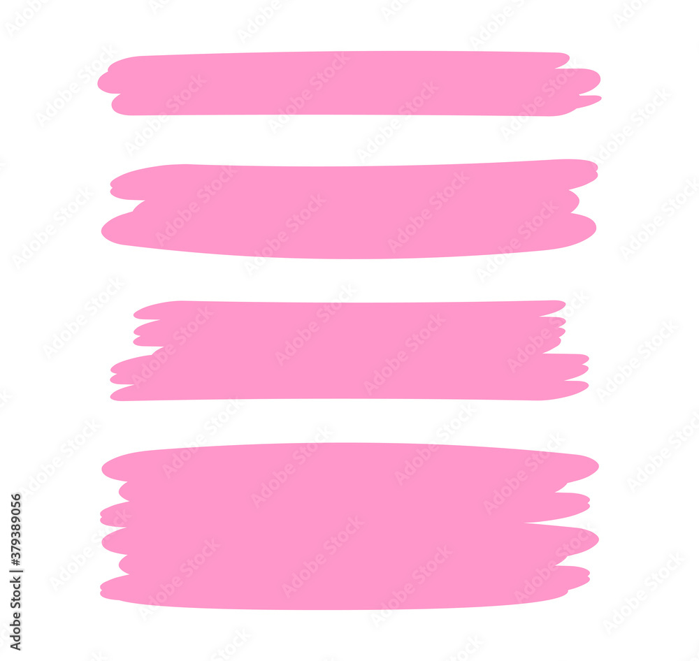 Obraz premium pink stripes brush paint for scribble marker, brushstroke painting pink pastel soft color, pink watercolor brush art, paintbrush pink strip paint