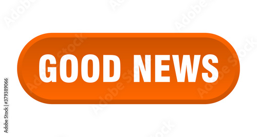good news button. rounded sign on white background