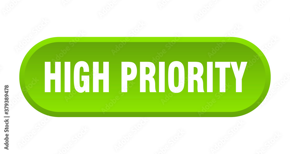 high priority button. rounded sign on white background high priority button. rounded sign on white background