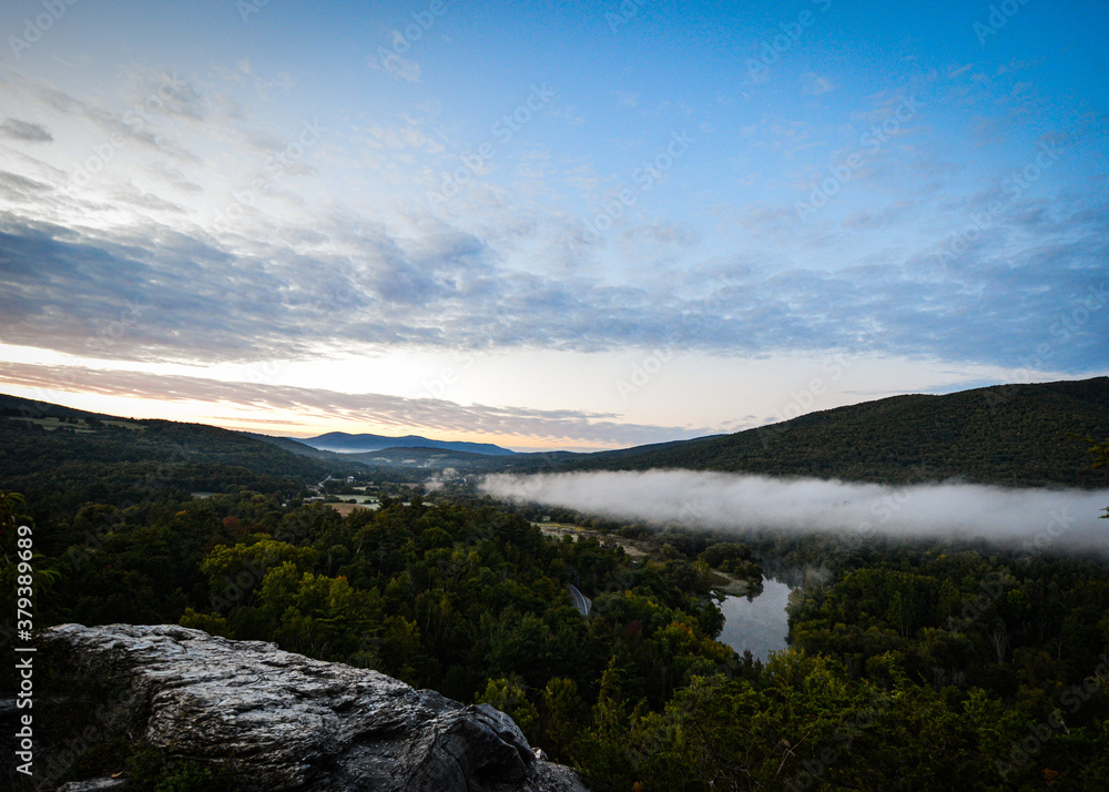 foggy landscape with lake and mountains
Quarry Hill, Pownal VT 9.20.20