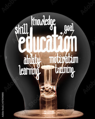 Light Bulbs with Education Concept