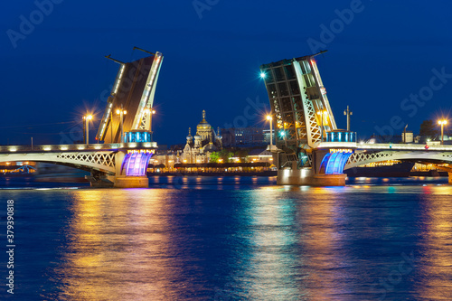 Saint Petersburg - view of the Annunciation Bridge and the Church of the Assumption of the Blessed Virgin Mary. © jossbomon
