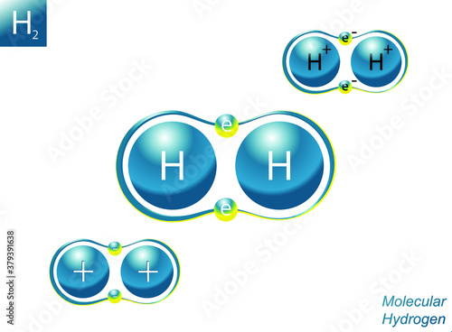 Molecular Hydrogen - H2 in vector
