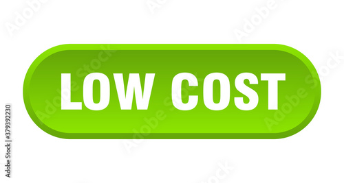 low cost button. rounded sign on white background