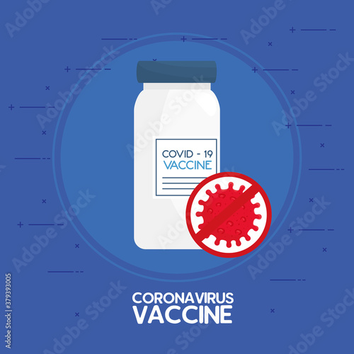 vial of vaccine of coronavirus covid19 vector illustration design