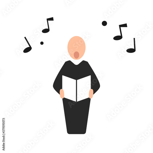 Choir singer icon. Clipart image isolated on white background.