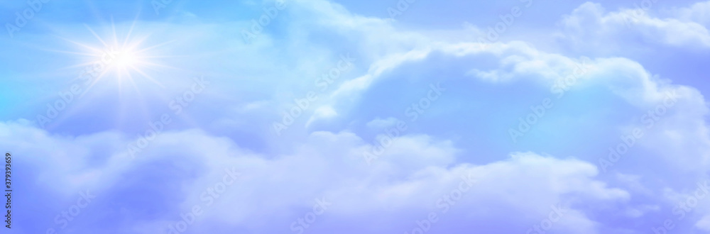 Fototapeta premium blue sky with beautiful natural white clouds