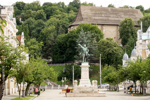Принти на полотні The old architecture in the pedestrian center of the historical Miskolc city - a
