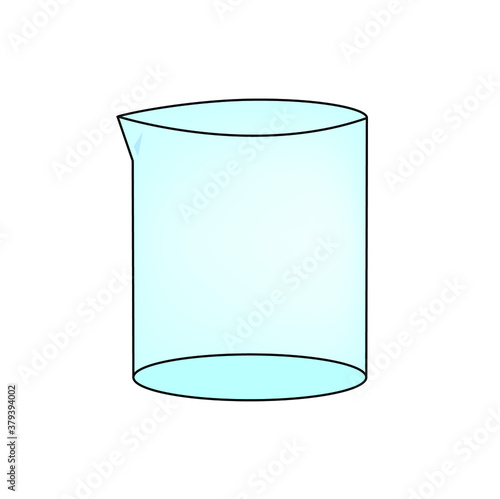 Glass beaker for laboratory vector illustration