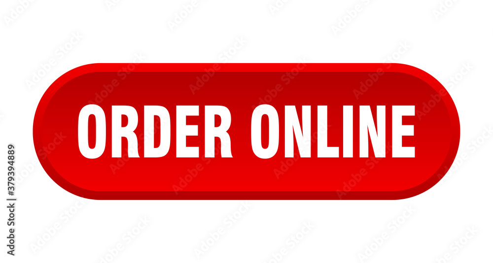 order online button. rounded sign on white background order online button. rounded sign on white background