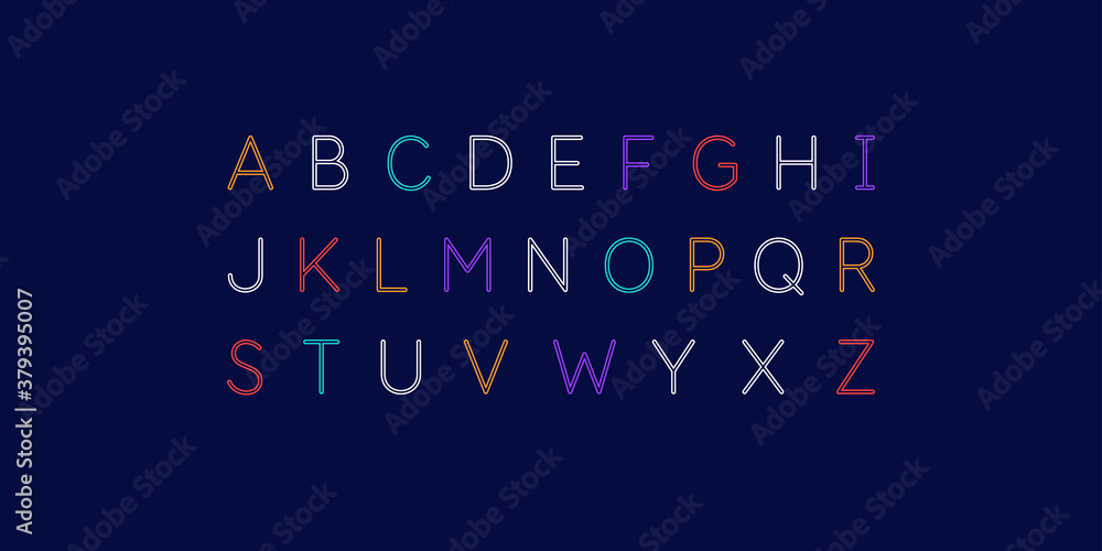 Plakat Modern alphabet font. Capital letters of the Latin alphabet.