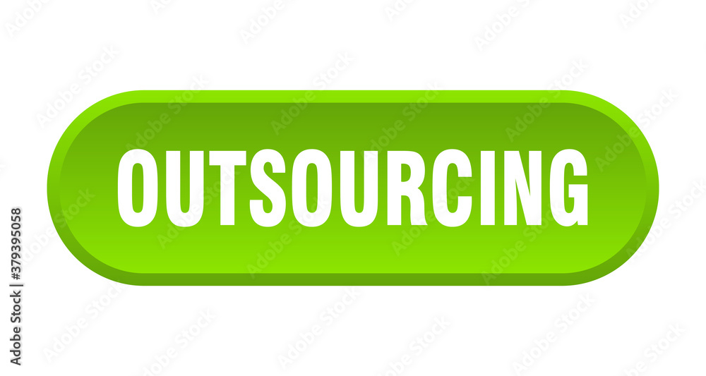 outsourcing button. rounded sign on white background outsourcing button. rounded sign on white background
