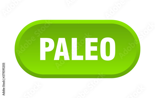 paleo button. rounded sign on white background