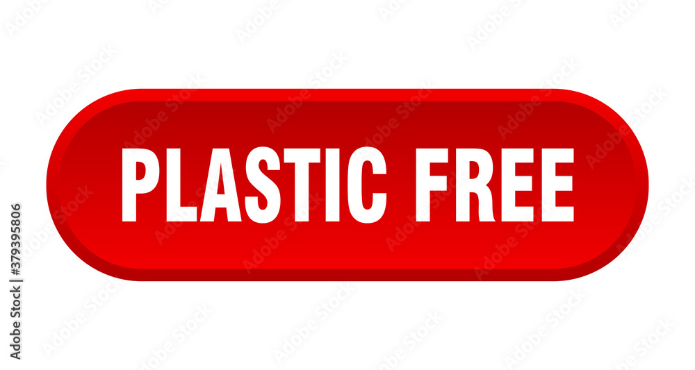 plastic free button. rounded sign on white background plastic free button. rounded sign on white background