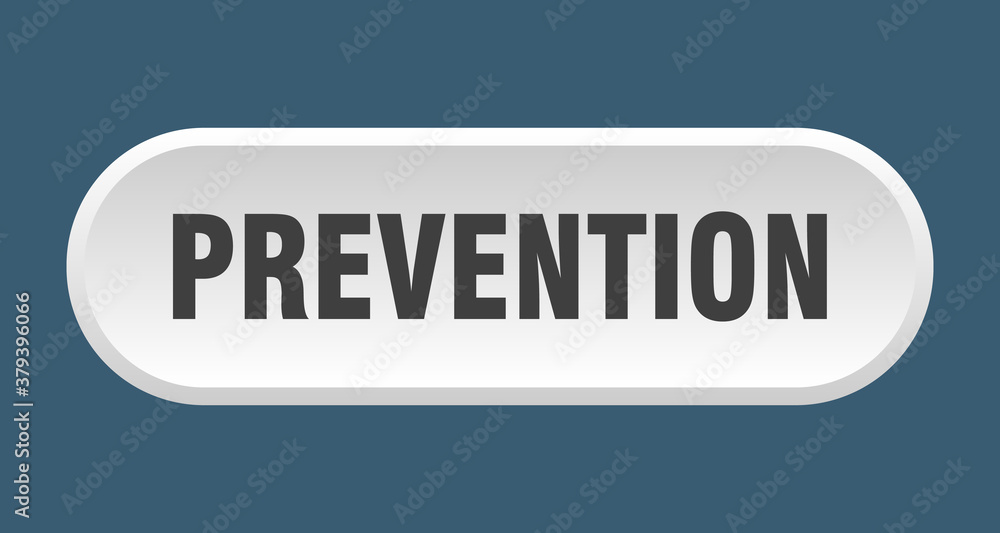 prevention button. rounded sign on white background