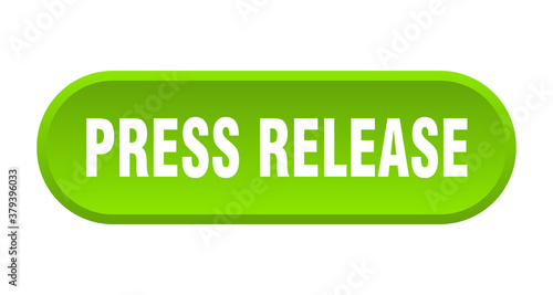 press release button. rounded sign on white background