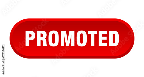 promoted button. rounded sign on white background