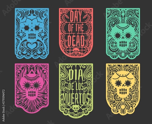 Day of the dead paper flags