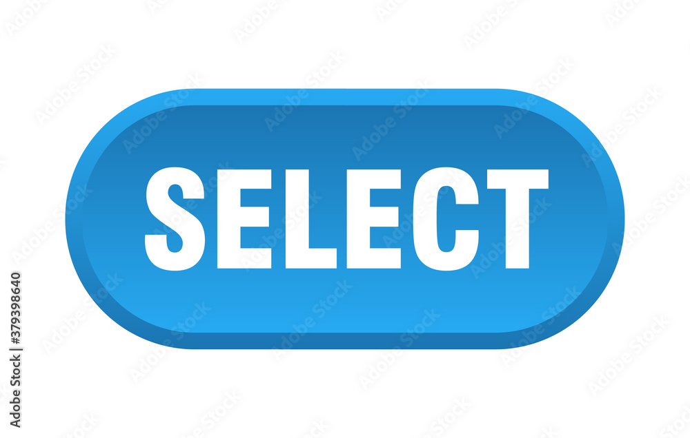 select button. rounded sign on white background