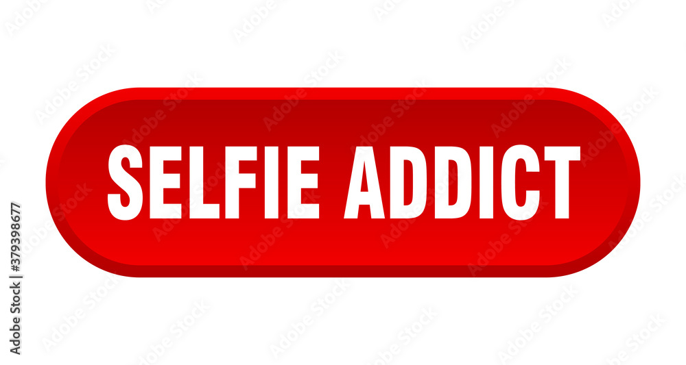 selfie addict button. rounded sign on white background selfie addict button. rounded sign on white background