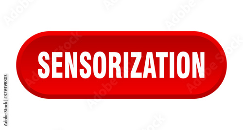 sensorization button. rounded sign on white background