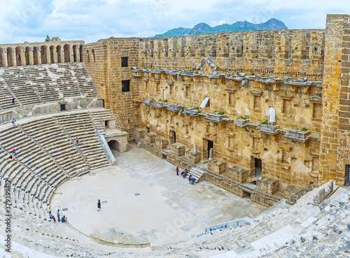 The great Pamphylian amphitheater, Aspendos, Turkey. photo