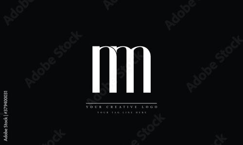 nm, mn, n, m Letter Logo Design with Creative Modern Trendy Typography