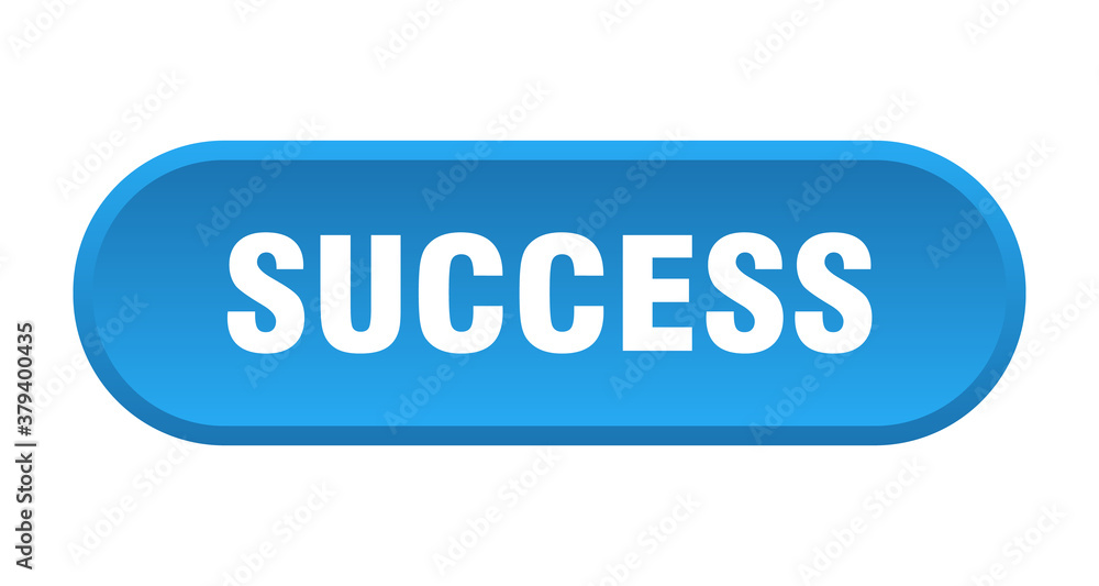 success button. rounded sign on white background