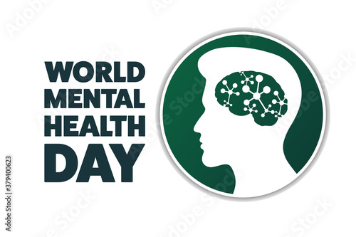 World Mental Health Day. Holiday concept. Template for background, banner, card, poster with text inscription. Vector EPS10 illustration.